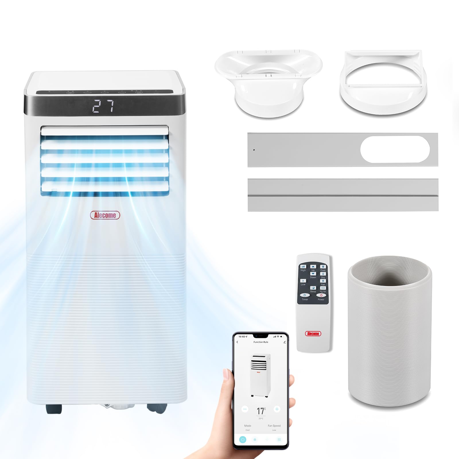 ALECOME Portable Air Conditioner 3-in-1 Air Conditioner; Dehumidifier Conditioning Unit 10000 BTU 2900W Remote Class A