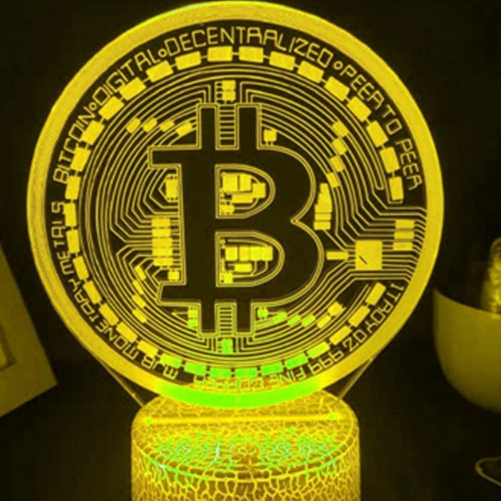 Jinson well 3D Bitcoin Lampe optische Illusion led Nachtlicht licht, 7  Farbwechsel Touch Switch Tisch Schreibtisch Dekoration Lampen mit Acryl  Flat Base USB Spielzeug : Amazon.de: Beleuchtung