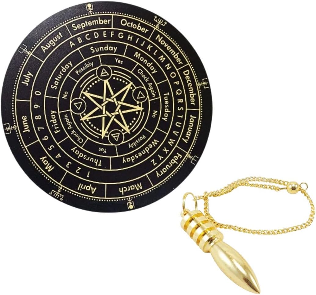 Vastu Star Dowsing Board | 6 Inch | with Brass Pendulum (Pendulum Assorted) Acrylic Divination Board