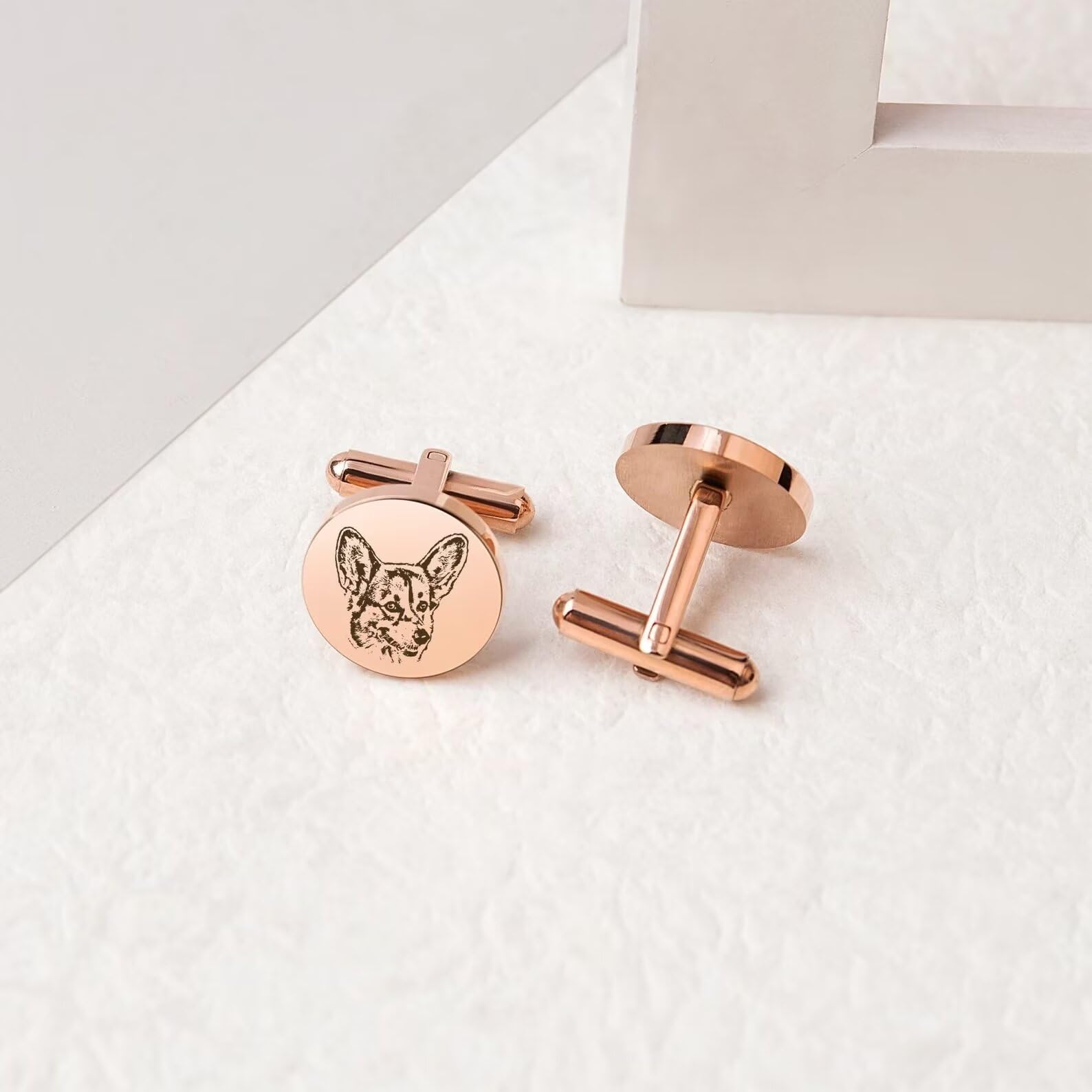 Gemelos personalizados - Gemelos de retrato de mascotas - Regalo del novio de la novia - Regalo personalizado para él