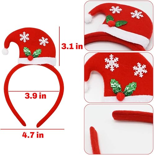 Miniatura 3 de DINESIL Juego de 12 diademas de Navidad y marcos de gafas de Navidad, árbol de Navidad, cabeza de muñeco de nieve, accesorios para lentes con