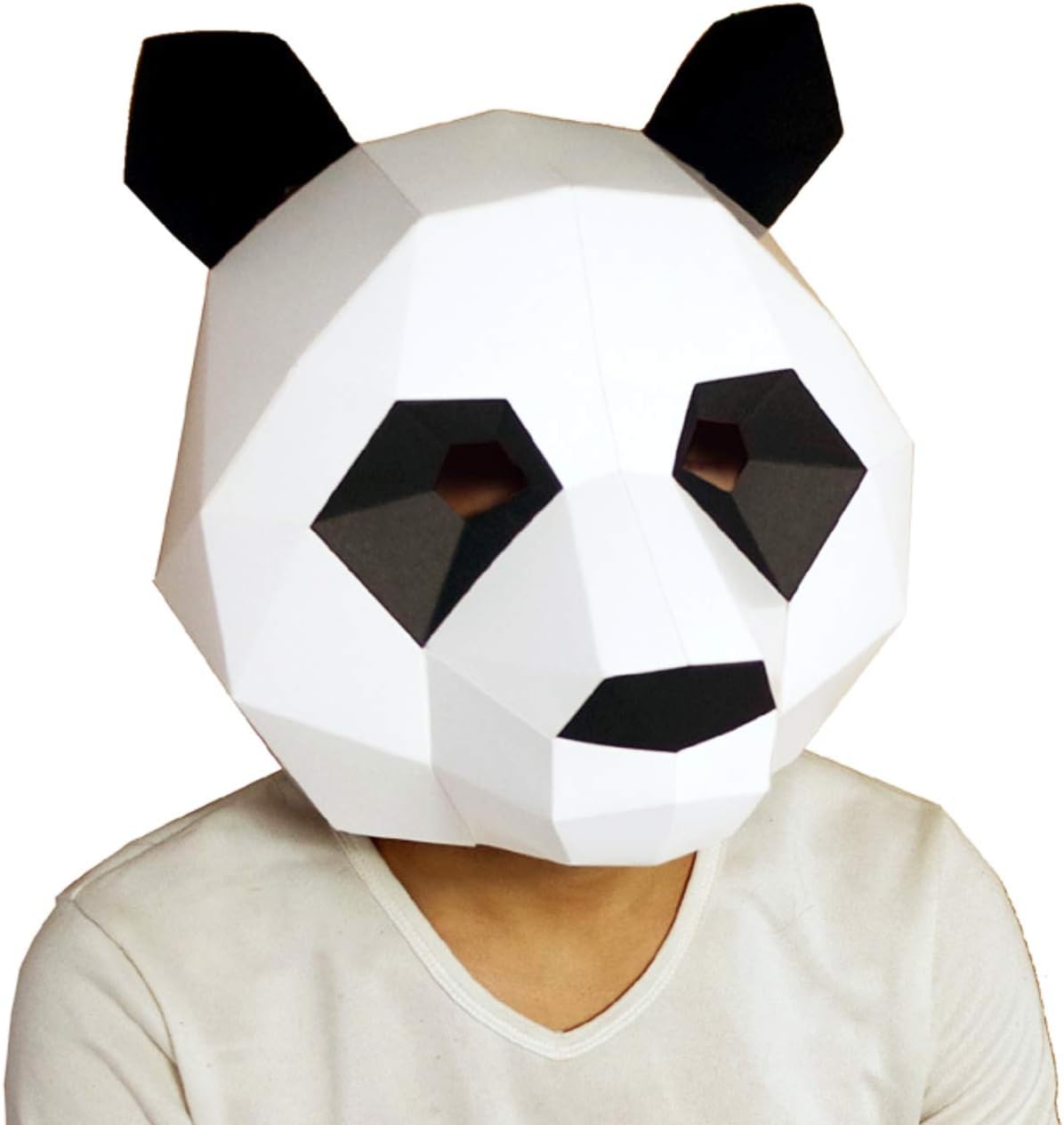 Amazon Hiraism お面 パンダ おもしろマスク 立体的 デジタル風 ペーパークラフト 組み立て式 ペーパーアート 通販