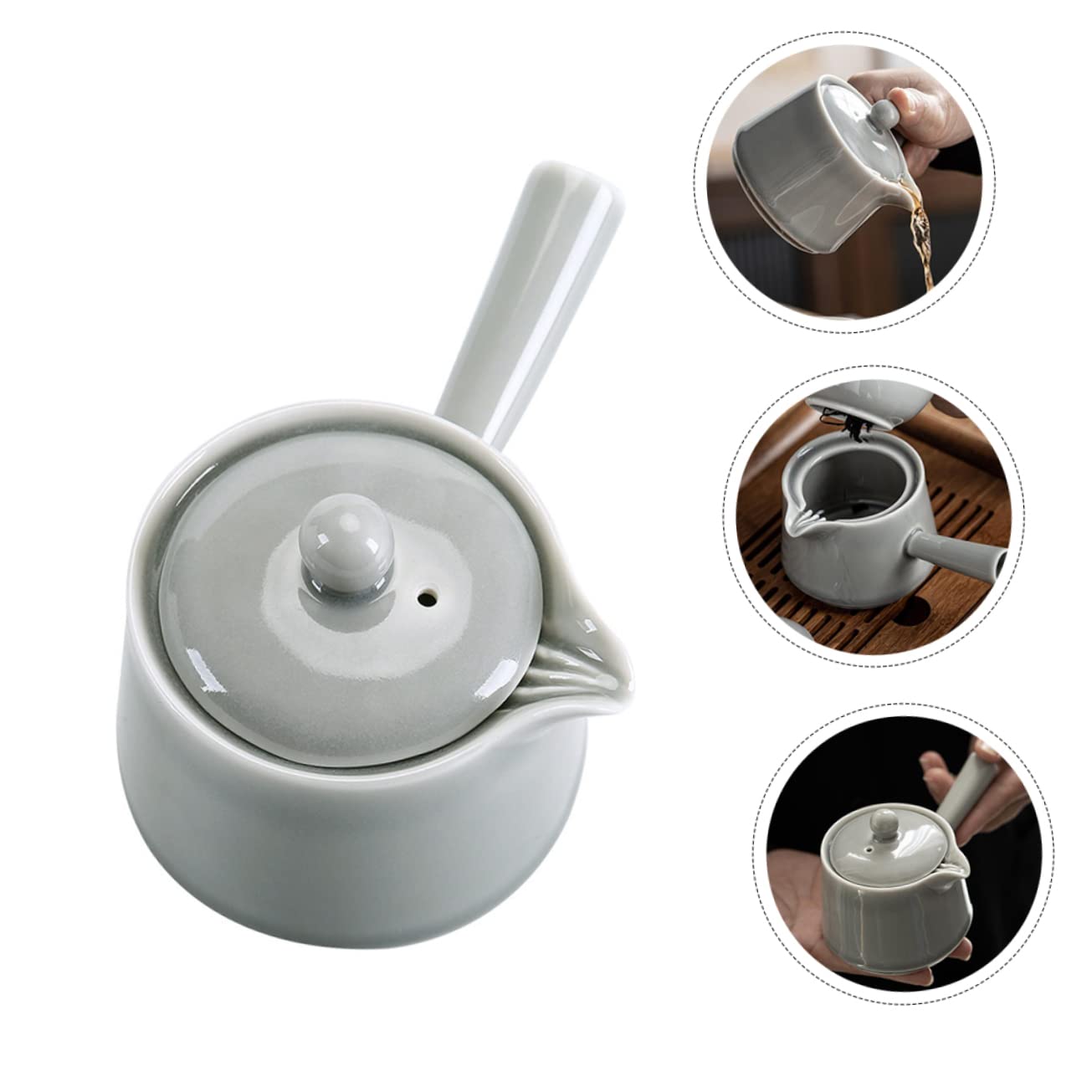 IMIKEYA Tetera Pequeña de Cerámica Estilo Japonés, Diseño Ergonómico y Elegante para Uso en Oficina o Cocina
