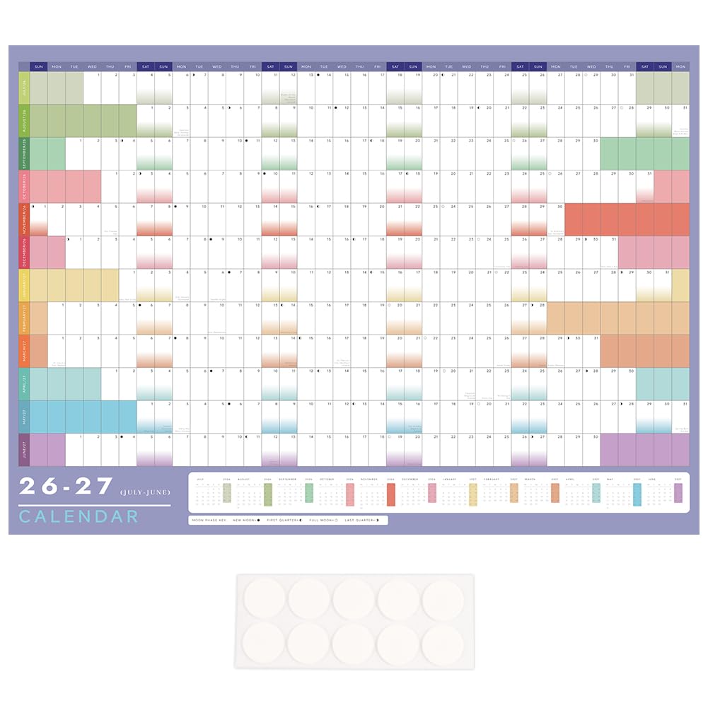 Wall planner 2026-2027 UK Academic Year Wall Planner A1 Size (33.0" x 23.5"), Jul 2026 - Jun 2027, with Mini 26-27 Calender for Office, Home and School, Non-laminated Year Planner