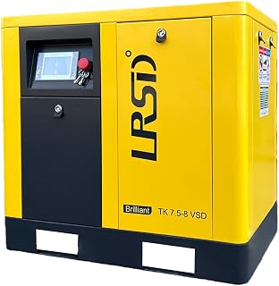 10HP Rotary Screw Air Compressor, 460V/60Hz 3-Phase, 37.5 CFM @ 125 PSI, Variable Speed (VSD) Industrial Air Compressor for Workshops, Auto Repair & Manufacturing