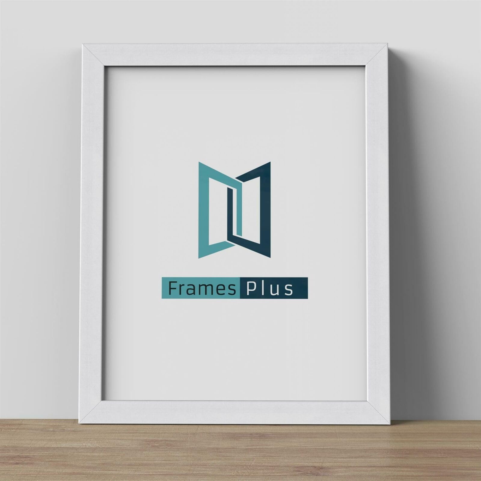 FramesPlus 70 X 70 CM (27.6" x 27.6"), Wall Mounted, Shatterproof Styrene Front, White