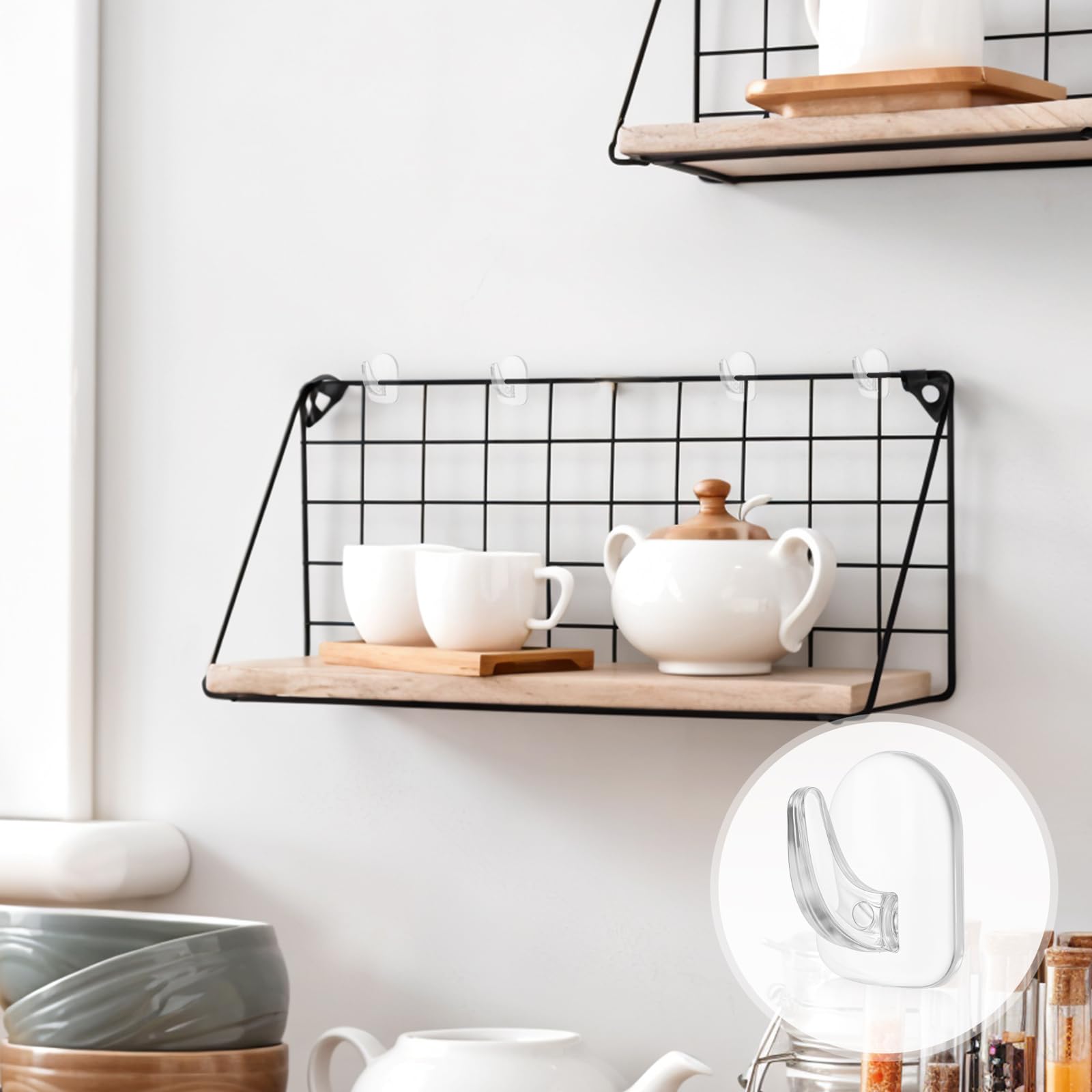 20 Ganci Adesivi Trasparenti Da Parete: La Soluzione Salvaspazio Invisibile Per Casa, Cucina E Bagno! - 5