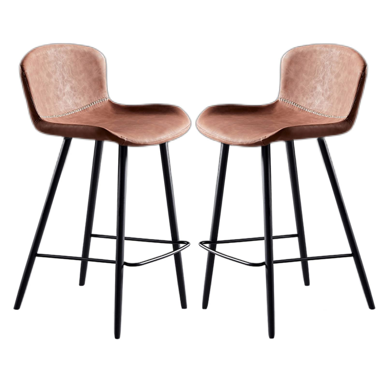 Tabourets de bar rembourrés en cuir PU et métal chaises hautes haut de gamme