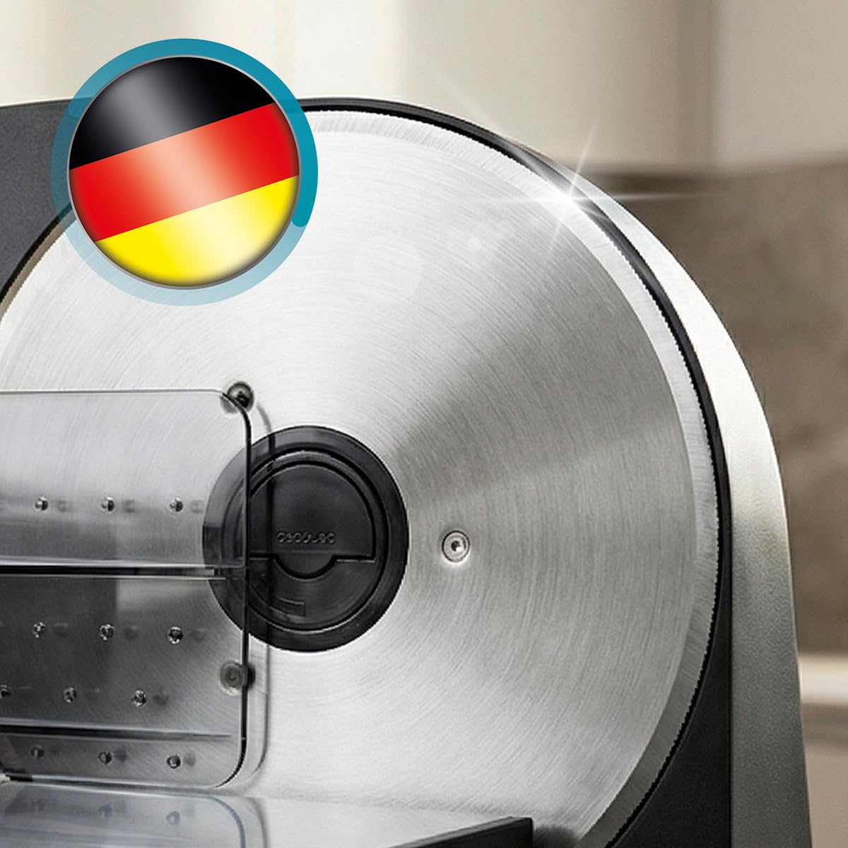 Cecotec Trancheuse en Acier Rock'nCut Shuriken Steel ProBlades. 200 W, Lame Allemande Solingen 190 mm, Réglage d'Épaisseur 0-15 mm, Disque Amovible QuickOut, Coupes Fines et Précises