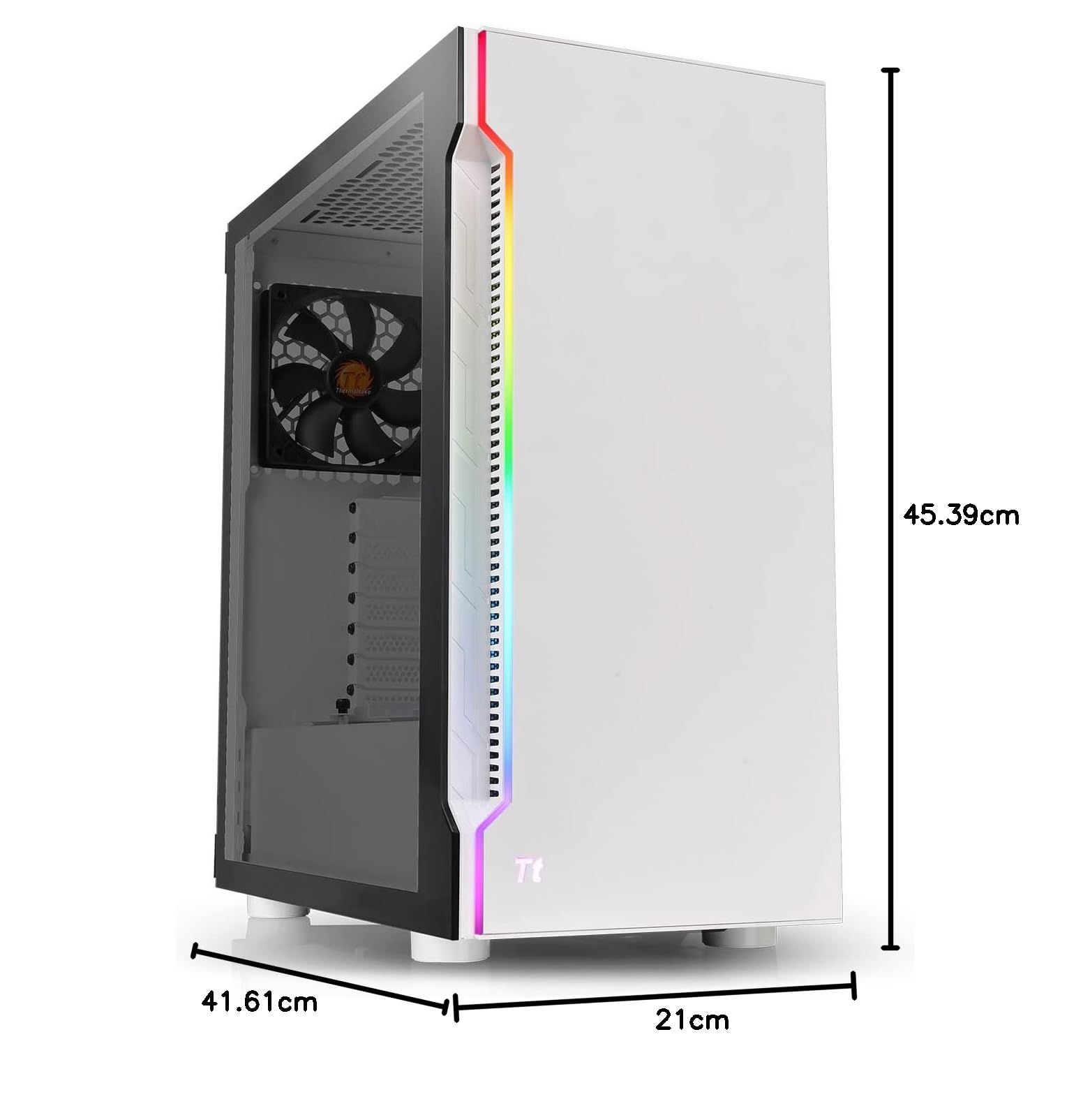 Thermaltake H200 TG RGB ATX obudowa PC | 1 fabrycznie zainstalowany wentylator 120 mm | szkło hartowane | biała
