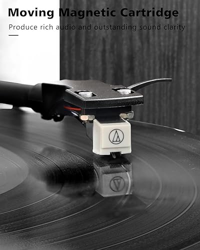 Miniatura 3 de Tocadiscos de Vinilo Bluetooth con Altavoces Estéreo de Estantería de 36 Vatios, Sistema Hi-Fi con Cartucho Magnético, Grabación USB y Parada