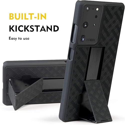 Miniatura 3 de Funda y protector de pantalla compatible con Samsung Galaxy S21 Ultra - Funda con clip para cinturón y paquete de 3 protectores de pantalla de