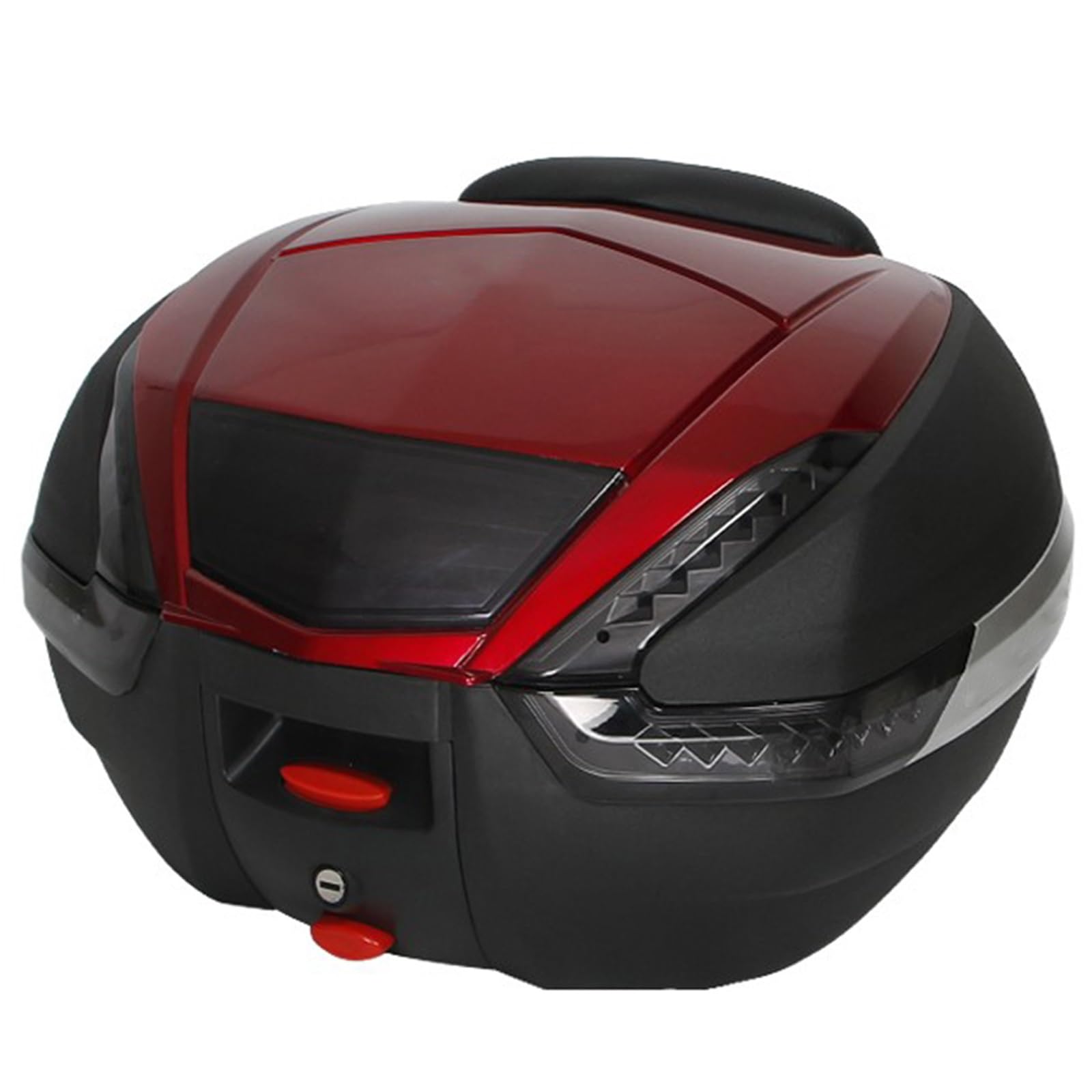 Bauletto Universale per Moto 38L Scatola di Coda Impermeabile per Moto da Viaggio Box di Stoccaggio di Grande capacità con Hardware di Montaggio E Schienale per Riporre Caschi E Guanti(Red)
