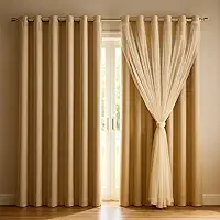 Cortina Blackout com Voil - 2,80 x 1,70 Caqui Decoração para sala e quarto