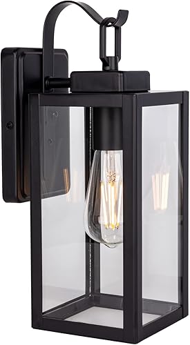 Miniatura 7 de LIT-PaTH Farol de pared para exteriores, aplique de pared como accesorio de iluminación de porche con una base E26 máximo de 60 W, carcasa de metal