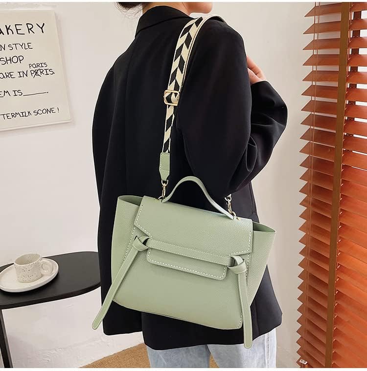 DIY Bag Satchel Purse Wallet Tote Sewing Making Kit PU Leather Material Pattern Accessory Handmade Handbag Shoulder Bag Sew Knitting Stitching Craft Tool Set Birthday Holiday Day Gift Video Sub Green