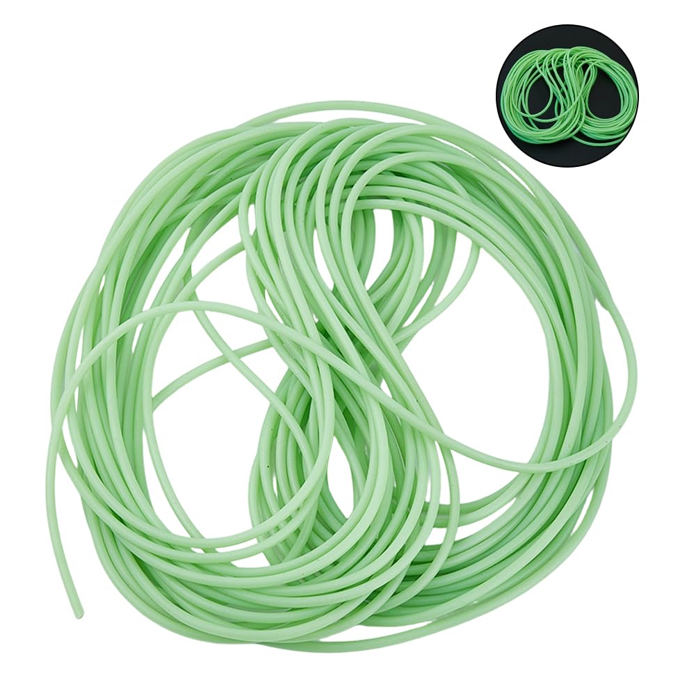 SUPERFINDINGS 15m Fishing Luminous Tube 590.55in Luminous Rigging Tube 3.5mm Soft Silicone Fishing Angling Glow Tubing Fishings Tool for Attract Fish Night Fishings Deep Drop Rig