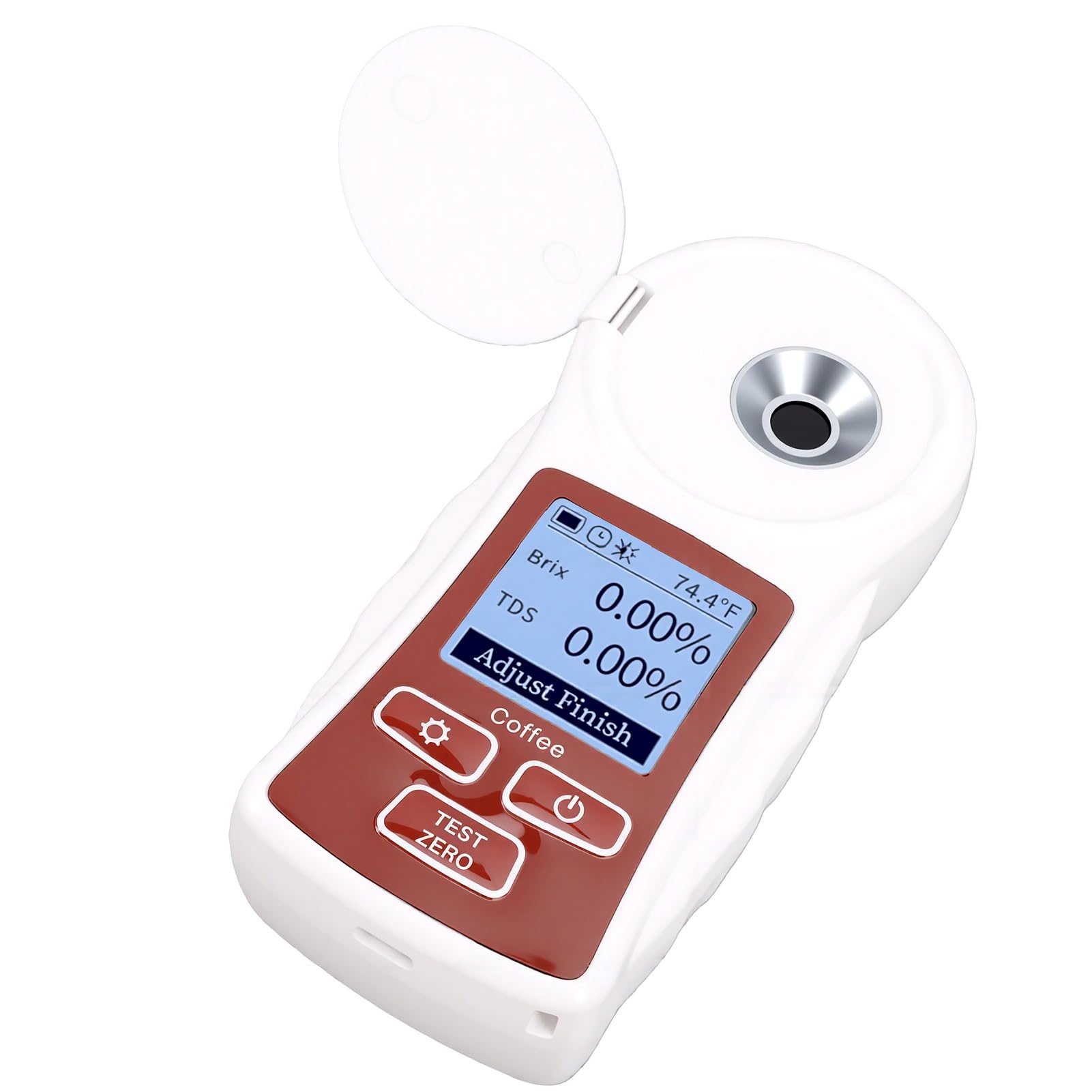 Annadue Refractómetro Digital TDS con Medidor ATC de Brix de café 0-22% ±0,2% Recargable para Extracción de café, Prueba de Triple Parámetro con Compensación Automática de Temperatura, Prisma Sellado