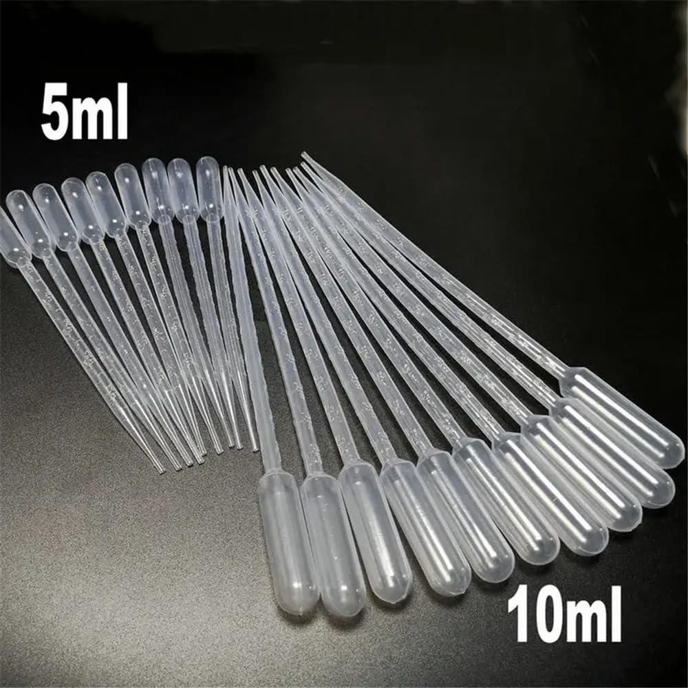 Instrumentos y Equipos de Laboratorio Lote de 300 pipetas Pasteur de plástico de 0,2 ml a 10 ml for transferencia y goteo, utilizadas en laboratorio.(5ml)