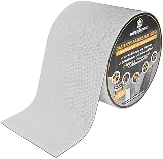 Dach Reparaturband Vlies+ für Flüssigkunststoff - Selbstklebend für eine doppelte Dachabdichtung, als Dachrinnen Reparaturset und vieles mehr - Witterungs- und UV-beständig (10cm x 5m)