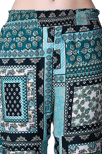 Image of POPWINGS Casual Boho Printed Side Long Slit Trousers for Women || Summer Wear Comfortable Pull-On Women Trousers || Western Relax-Fit Slit Trousers || Stylish Women Casual Trousers