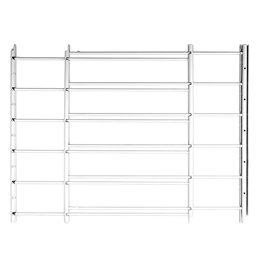 Knape & Vogt John Sterling 1136 - Protezione per Finestra per Bambini, Stile Altalena, Colore Bianco, Confezione da 2, 6 Barre: Larghezza da 61 cm a 106,7 cm, Altezza Massima: 63,5 cm