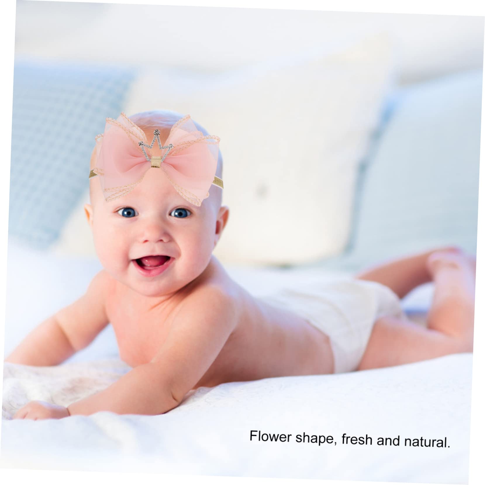 8pezzi Fascia Per Neonata Coroncina Accessorio Fotografico Per Battesimi e Speciali e