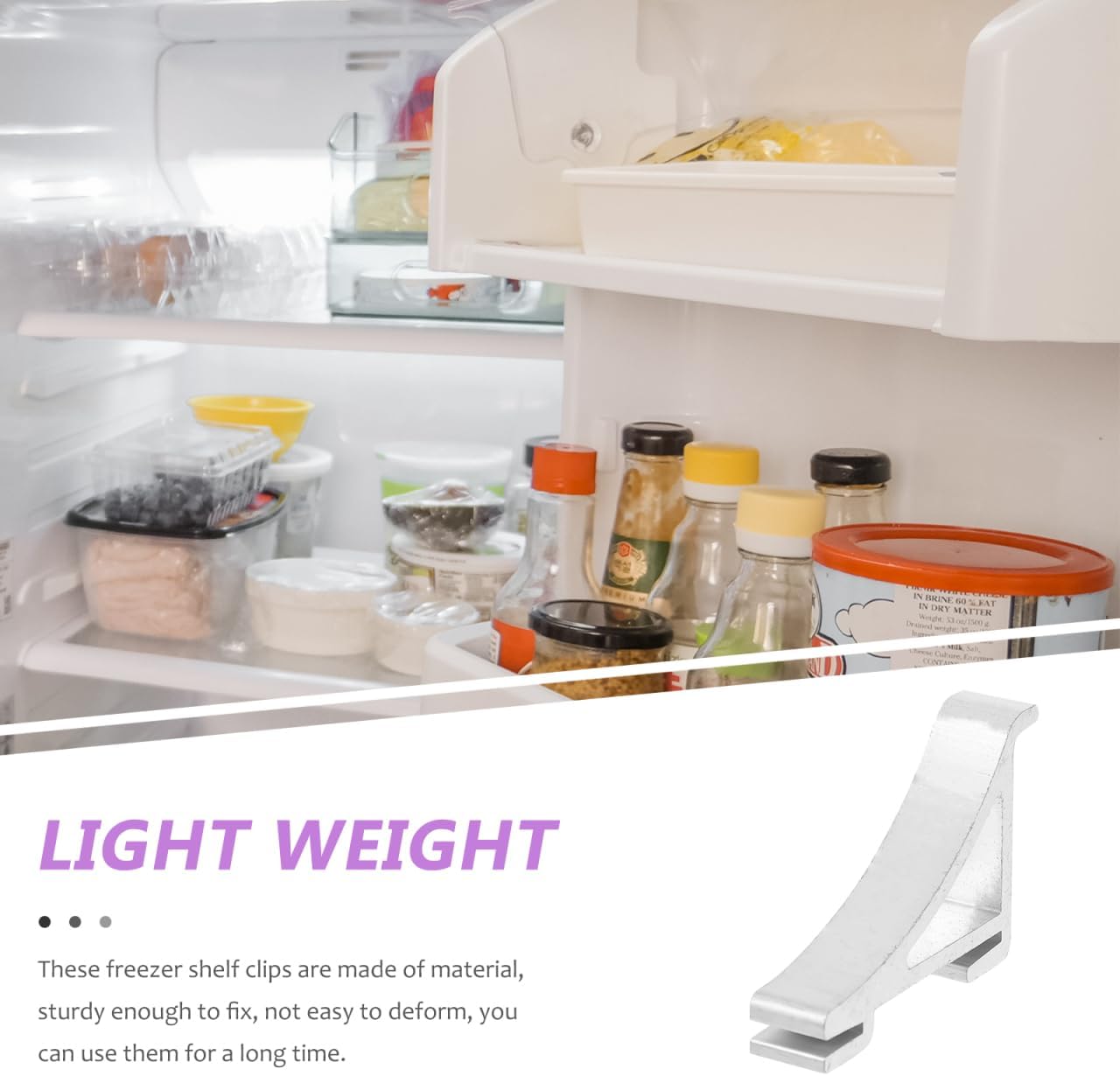 DOITOOL Freezer Shelf Clips Refrigerator Support Hooks Cooler Shelf Brace 8 Pack Easy Install Durable Replacement for Household Freezers 1.37X0.98X0.35 Inch