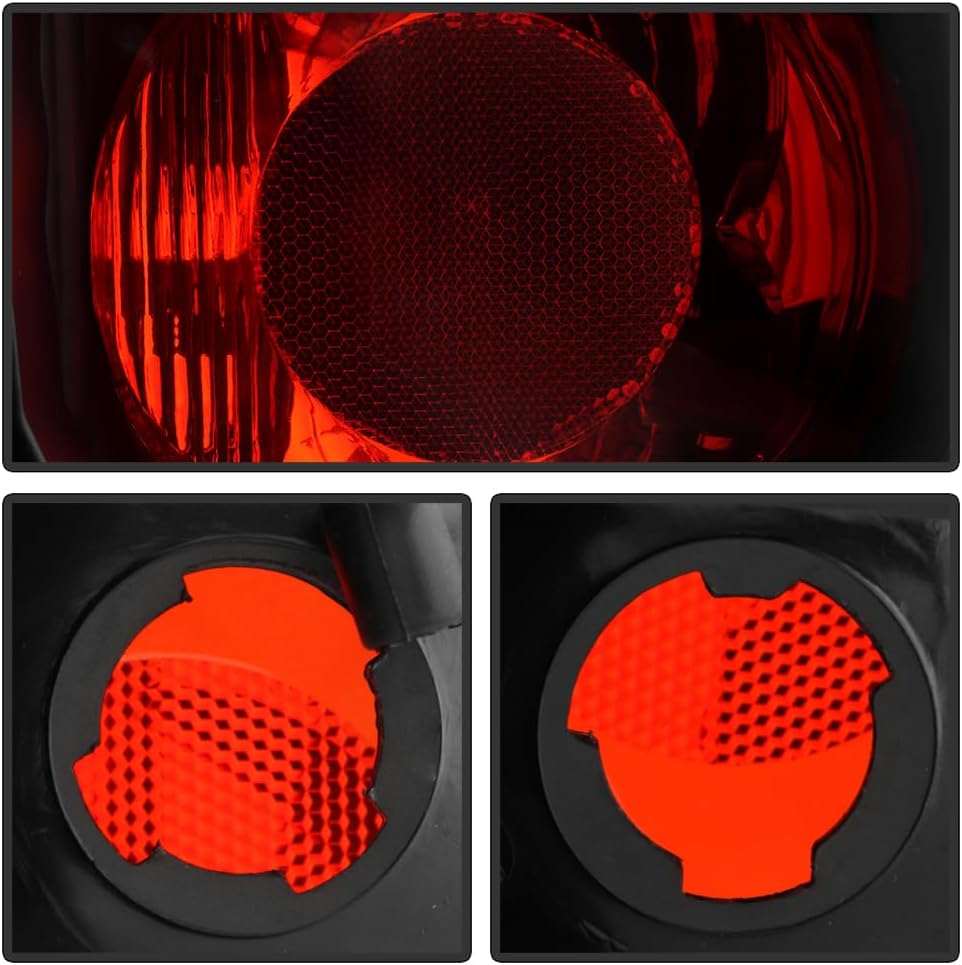 AKKON - For 1997 1998 1999 Ford F-150 Pickup Truck Black Housing Tail Brake Lights Lamps Left+Right Pair