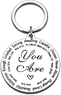 Christian Keychains Gifts for Women Faith Easter Religious Bible Verse Baptism 1st First Communion Gifts Inspirational Godson Goddaughter Kids Boy Girl Birthday Graduation Christmas Stocking Stuffers