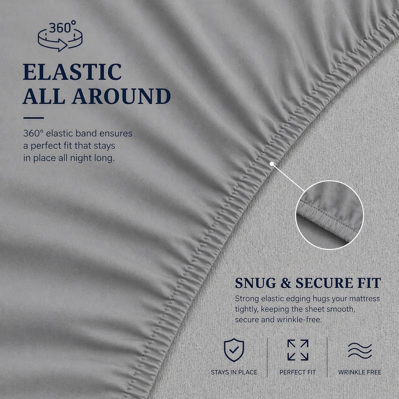 Image of Premium Waterproof Mattress Protector Cover Single Bed | Breathable Terry Cotton Bed Protector, Single Bed (72 X 36, 6 X 3 Feet - 2 to 10 inch - Grey)