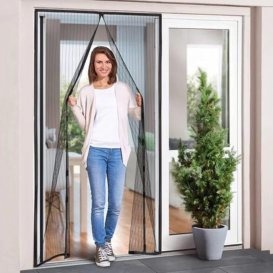 M.K Packaging 7 feet Mosquito Net for Door | Mosquito Curtain for All Door Types with Self Adhesive Hook Tap | Auto-Closing Fly Mesh Insect Mosquito Nets - Black (B0D2698KY5) Amazon Price History, Amazon Price Tracker