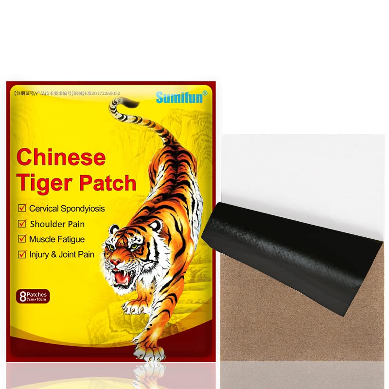 Sumifun96pcs Tiger Relief Patches, Tiger Plaster, Back Patch for Knee, Neck, Muscle, Shoulders, Body Herbal Plaster