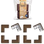 Roving Cove Slim-Fit Corner Protector for Baby Proofing (8 Small Corners), Soft Rubber Foam Furniture Corner Bumper Guards, 3M Adhesive Pre-Taped, Coffee Brown