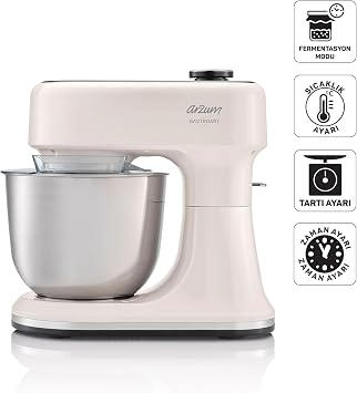 Arzum AR1190 Gastroart Stand Mikser 1500W, 12 H z Ayar , Dahili Tart  ve Fermentasyon  zelli i, Krem
