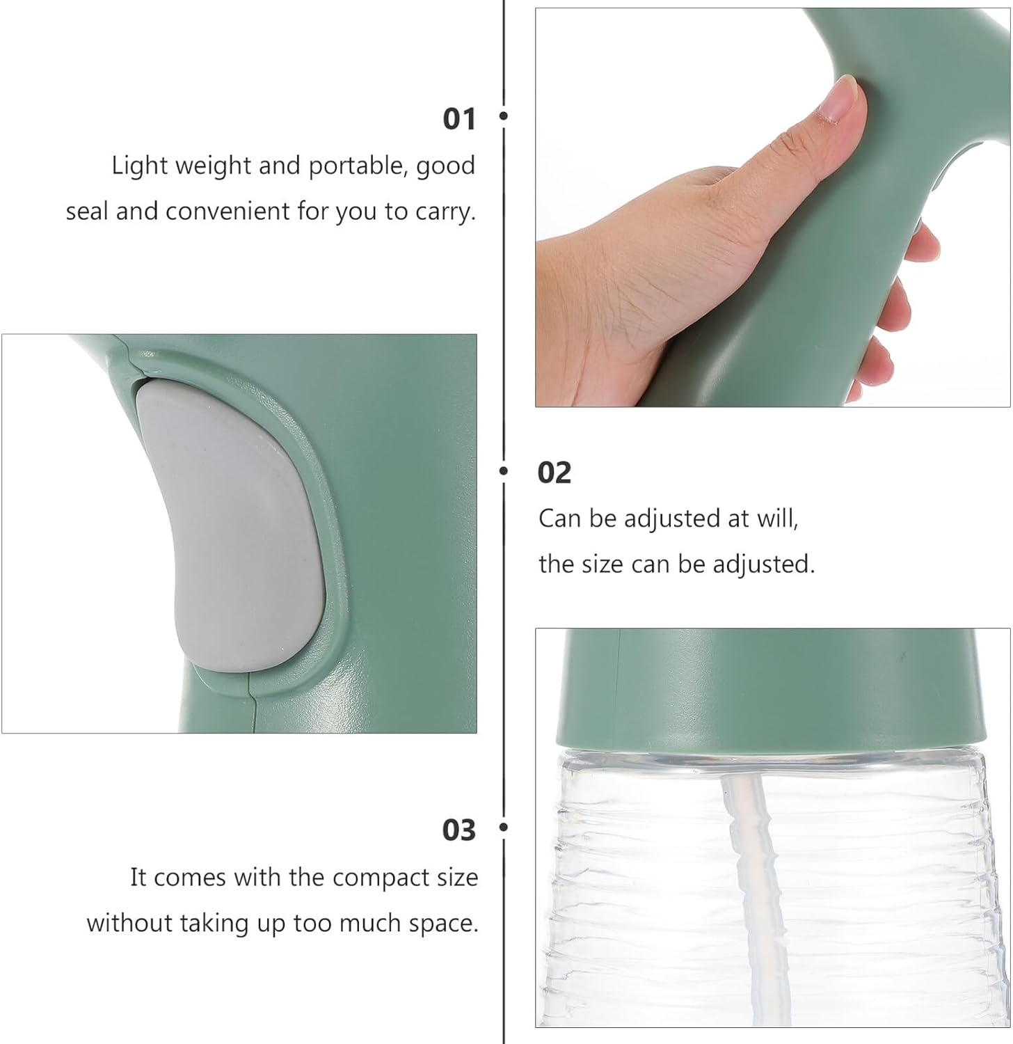 Alipis Electric Oil Spray Bottle USB Rechargeable Oil Sprayer Dispenser Vinegar Soy Sauce Mist Spray Bottle for Cooking and BBQ, Green Color