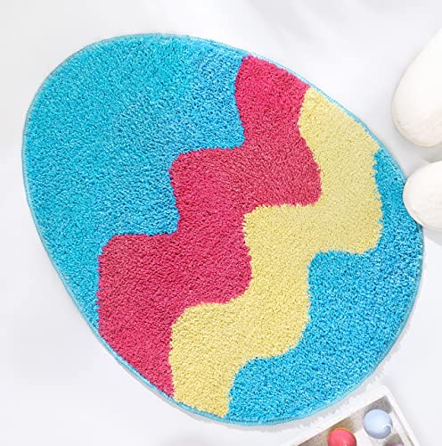FROZZUR Easter Bathroom Rug Egg Rug, Easter Blue Bath Rug Non Slip Round Shaped Washable Bathtub Rug Bathroom Kitchen Rug Eggs Easter Decor FROZZUR Easter Bathroom Rug Egg Rug, Easter Blue Bath Rug Non Slip Round Shaped Washable Bathtub Rug Bathroom Kitchen Rug Eggs Easter Decor