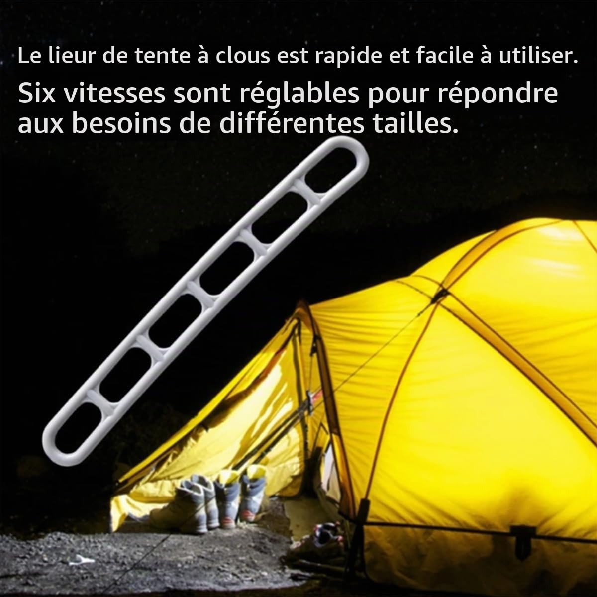 Lot de 50 sangles de tension en caoutchouc pour auvent de caravane extra robustes et résistantes aux vents/tempêtes avec 6 trous de montage ajustables