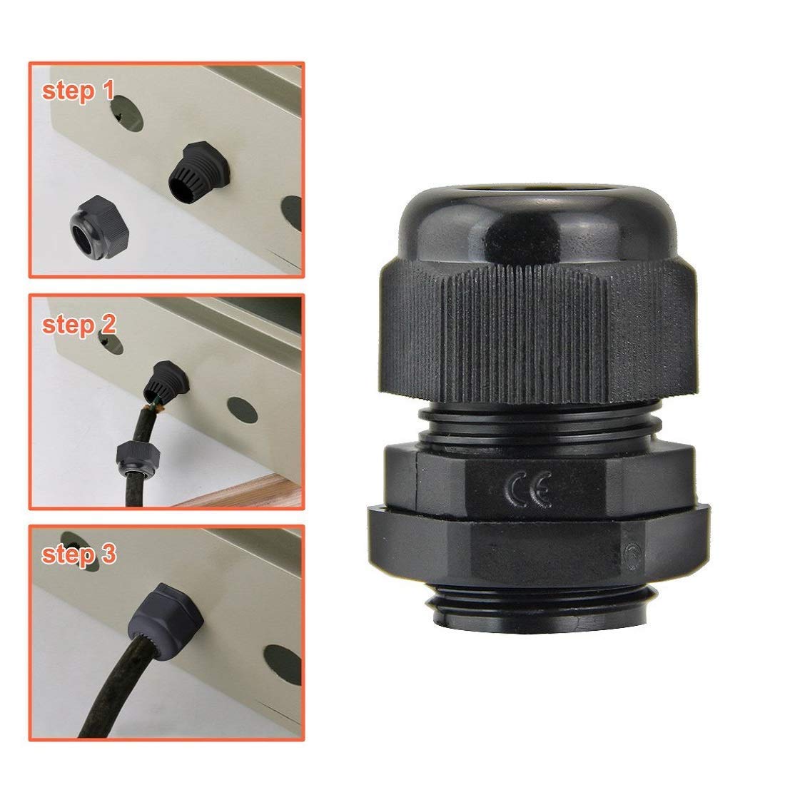 Pressacavo PG16 - 20 Pezzi In Plastica Nera Con Pressacavo In Nylon - Foto 9