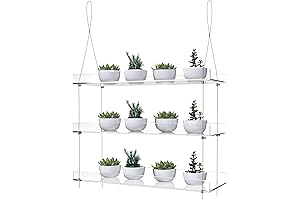 SynerG ACRYLIC WINDOW SHELVES - STYLISH PLANT STAND FOR INDOOR WINDOW