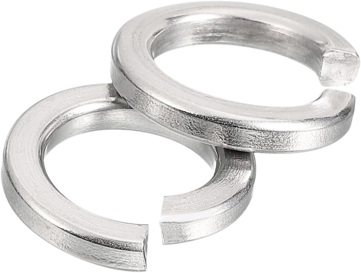 uxcell 30 Pcs Spring Lock Washer, M10 Split Lock Washer Assortment 316 Stainless Steel Lock Washers for Screws Bolts Nuts, Silver