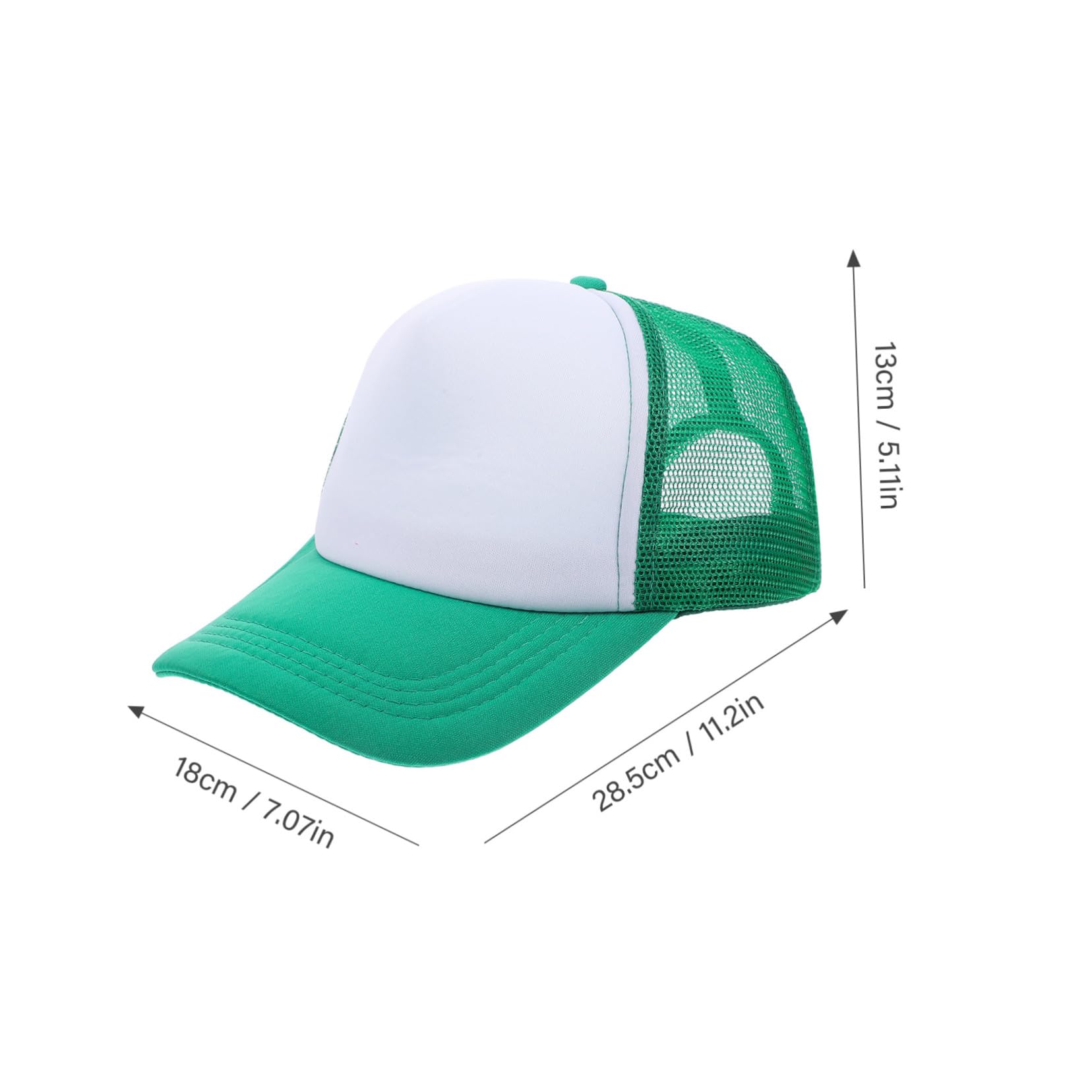 Gorra de Béisbol 10 Piezas Verde de Malla en Blanco
