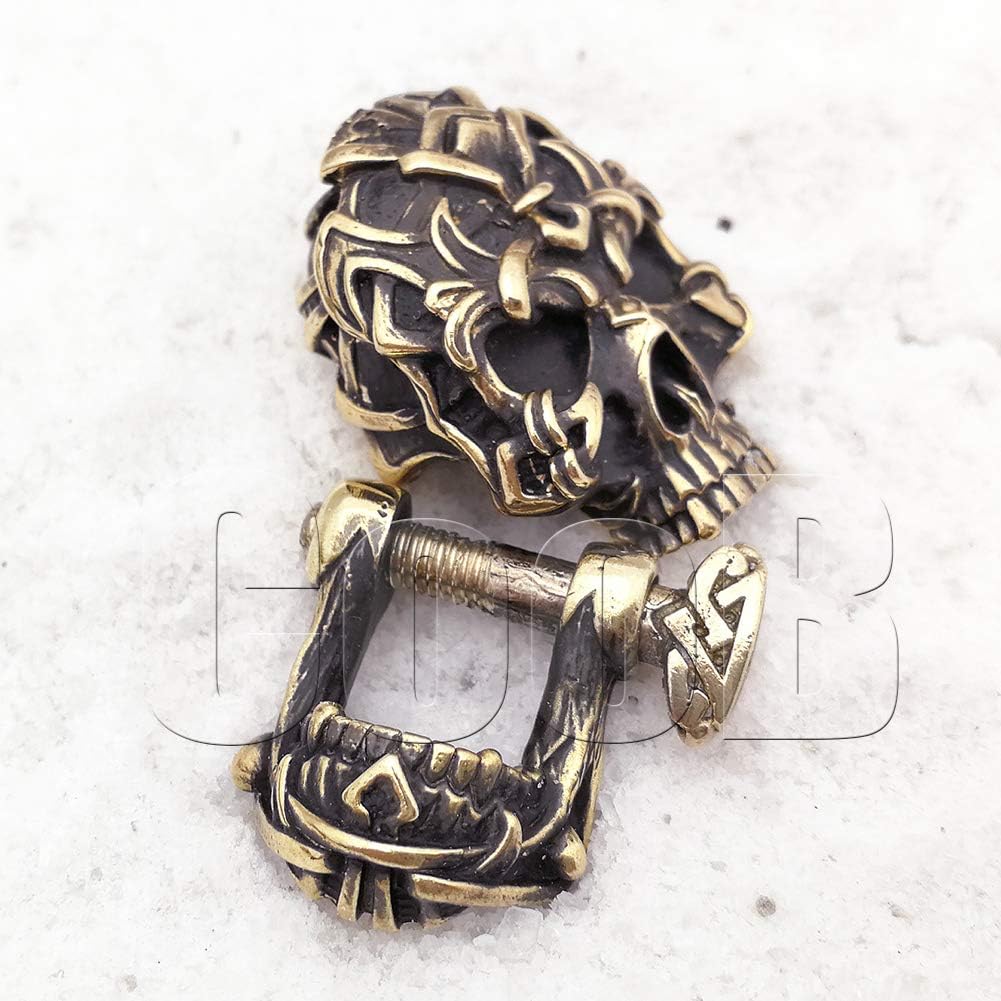 CooB EDC Metal Hand-Casted Paracord Clasp Shackle Buckle Bead Skull Skulls Collection. Luxury Shackles Clasps Locks for Cusom Paracord Bracelets Making 1Pcs/Lot (Celtic Skull Bronze)