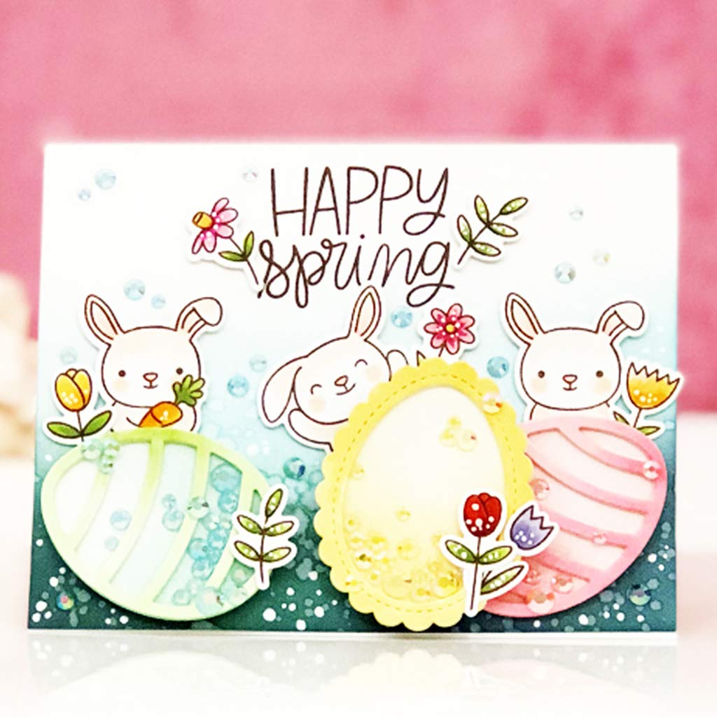AIUII Set 4 Fustelle Metalliche Per Goffratura A Forma Di Uovo Di Pasqua - 9x11 Cm Per Scrapbooking E Biglietti Fai Da Te