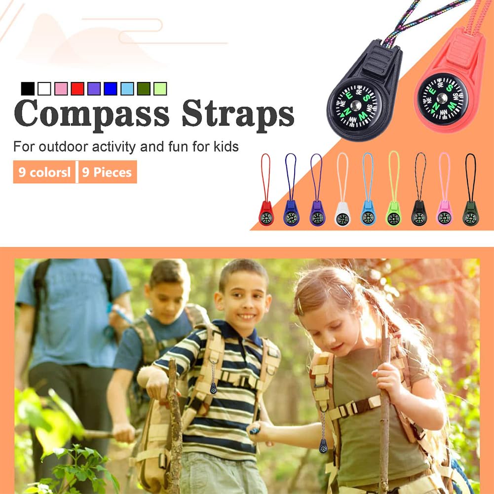 Lot De 12 Mini Boussoles De Poche – Avec Lanière, Cadran Clair, Pour Rando, Camping, Survie, Cadeau Enfants