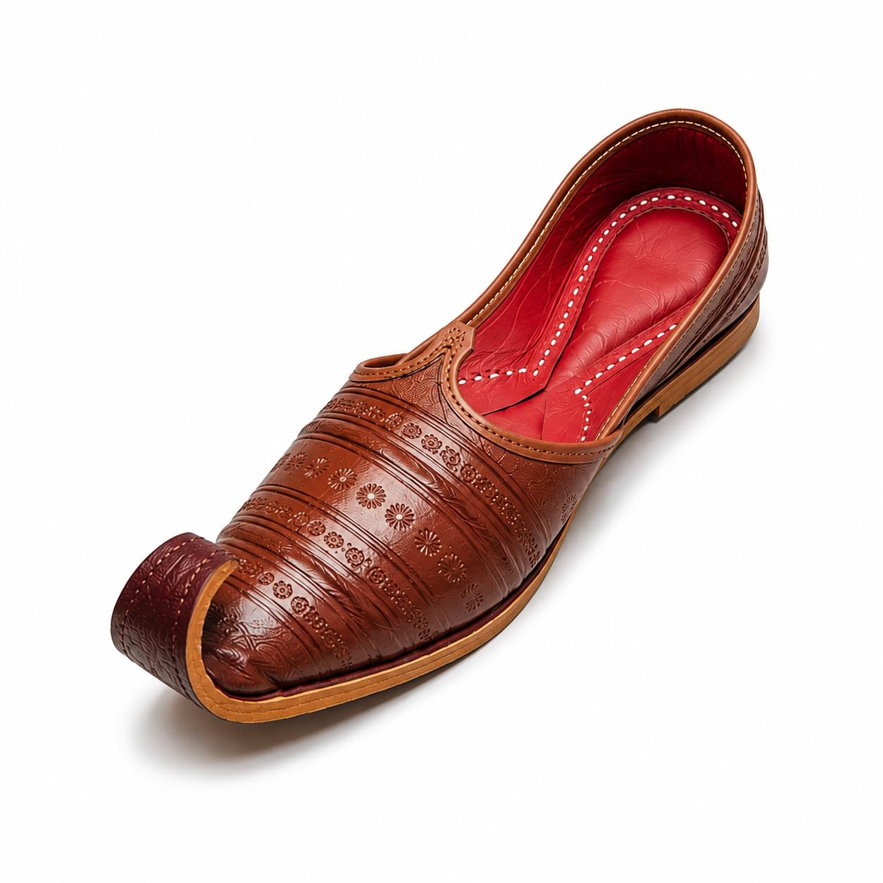 Mens Brown Punjabi Jutti | Traditional Mojari Khussa | Ethnic Wedding Party Shoes-image-21