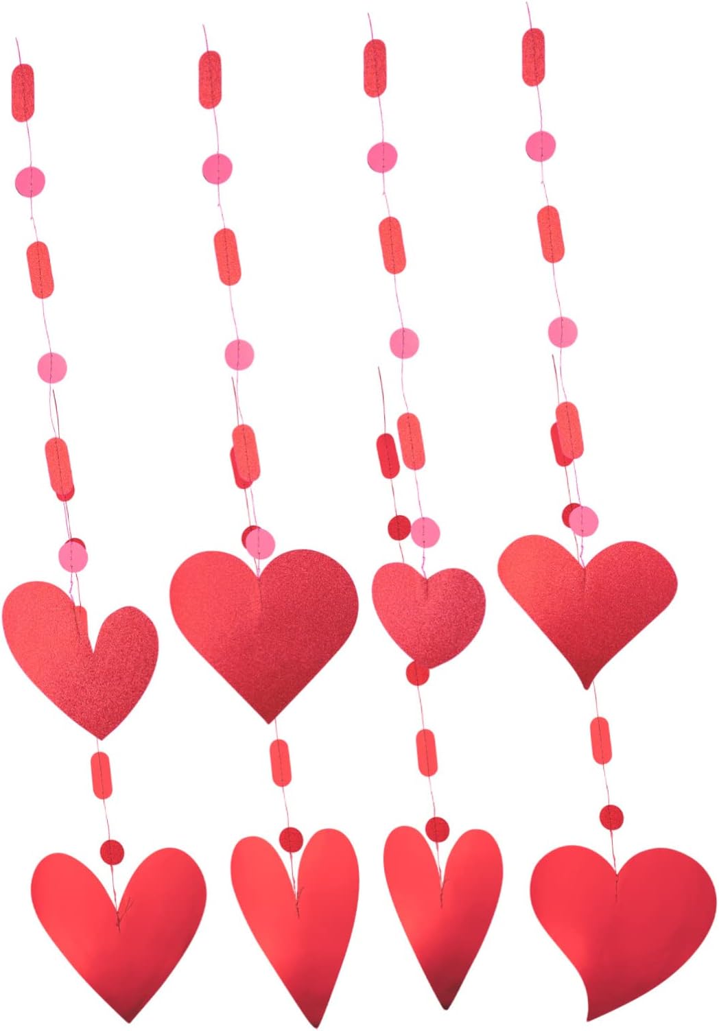 8pcs Red Paper Heart Hanging Decorations for Doors and Windows, Decorative Valentine's Day Party Pendants to Create Festive Atmosphere with Fashionable and Lovely Style