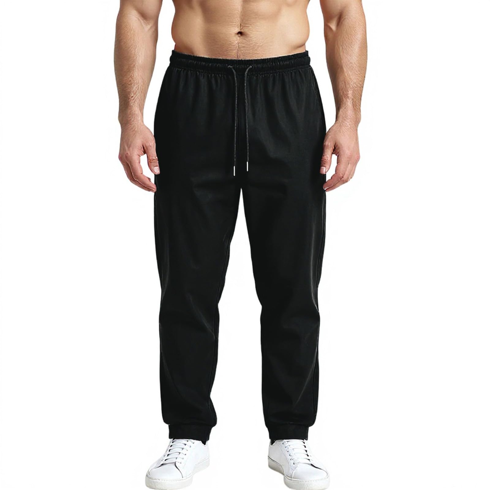 Kenvina Sweatpants for Men Workout Sports Trousers Loose Drawstring Joggers Running Hiking Casual Cargo Pants with Pockets