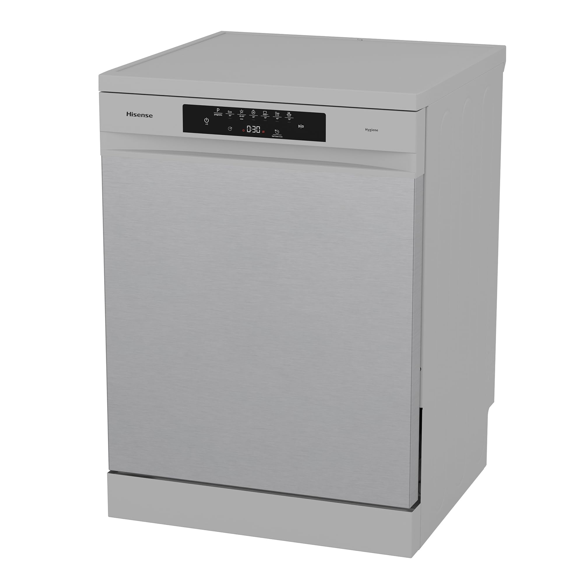 Hisense HS643B90X - Lavavajillas Clase B, 15 Servicios, Fondo 60cm, Secado Extra, Programa Automático, Tercera Bandeja, Programa Corto 1 hora, 15 Servicios, Aqua Protect System, Control Táctil, Inox