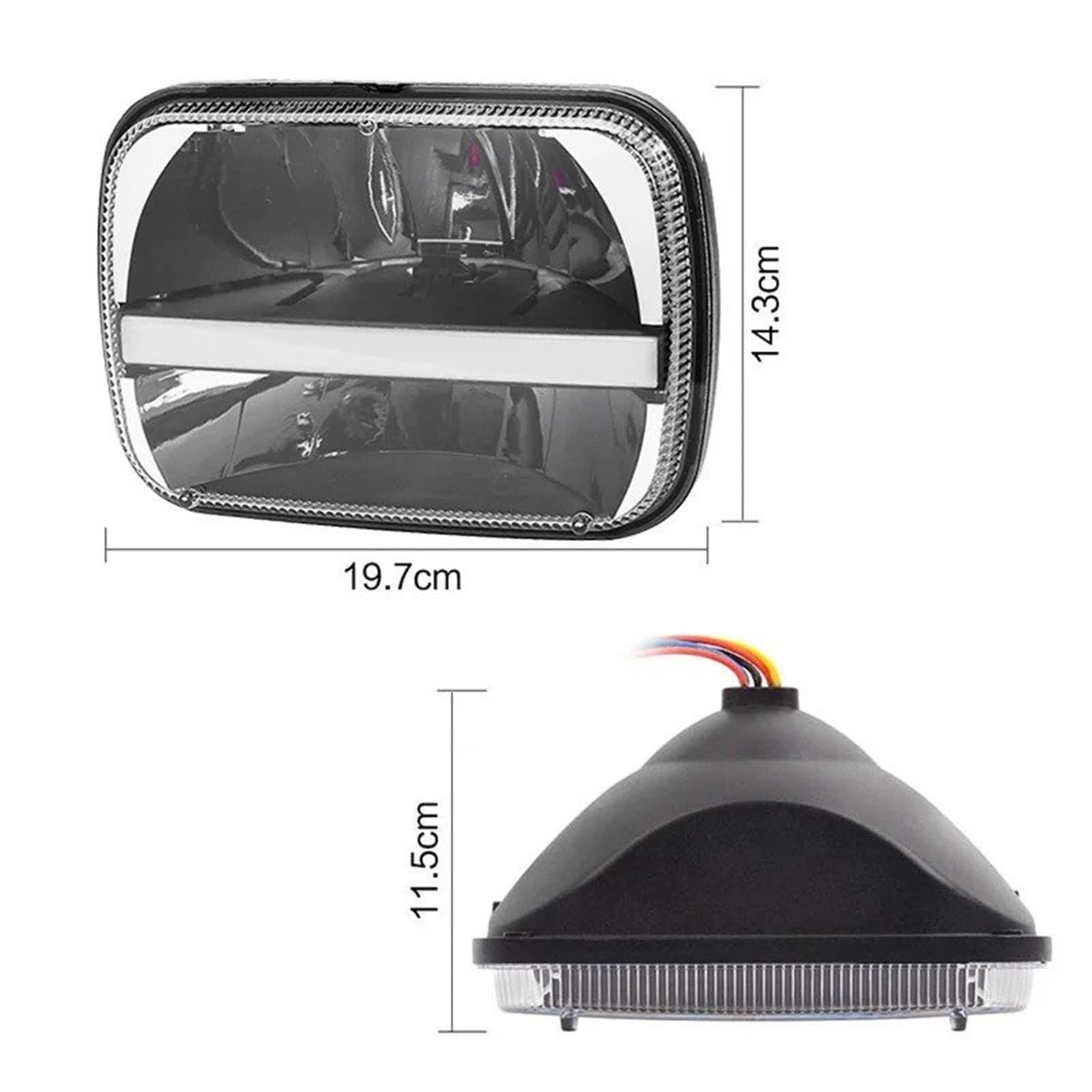 Per Jeep PER Wrangler YJ PER Cherokee XJ Faro Quadrato 5x7 6X7 Pollici Proiettore LED Con Segnale Trun DRL Fanale Anteriore